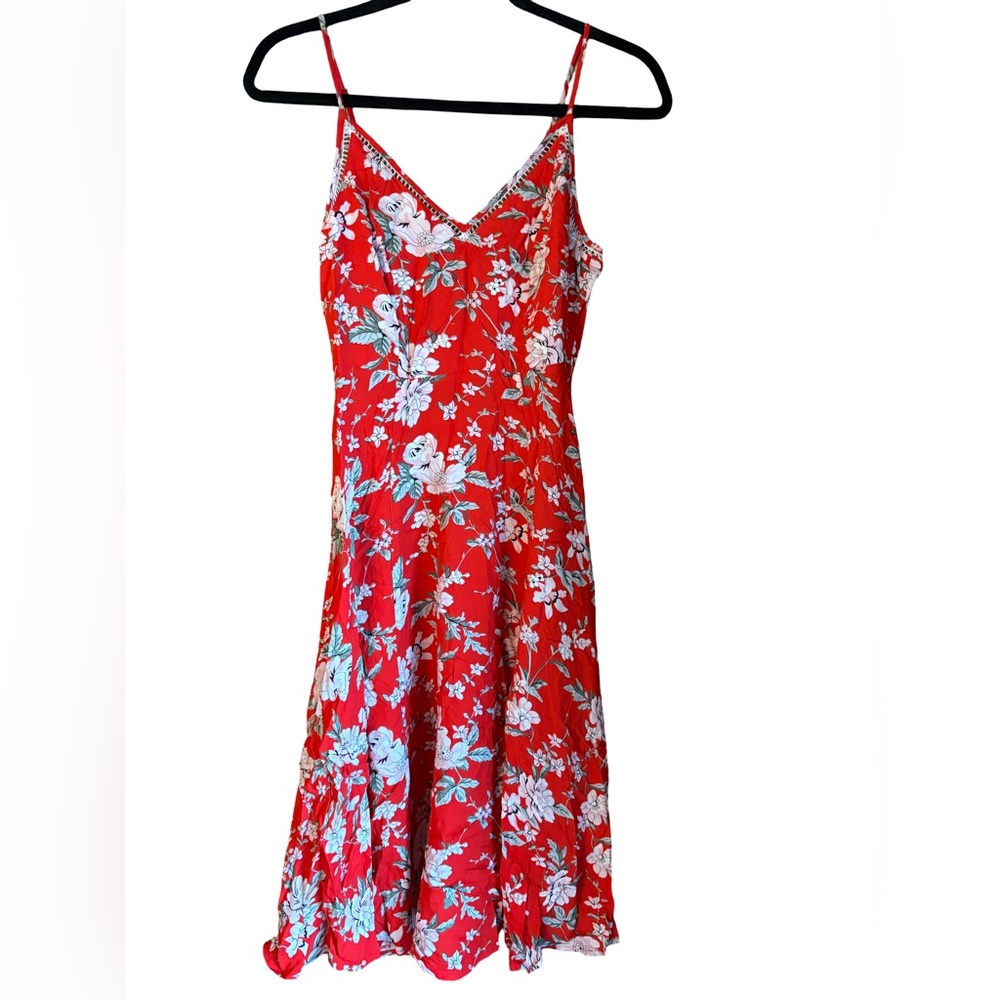 Floral Red Dress